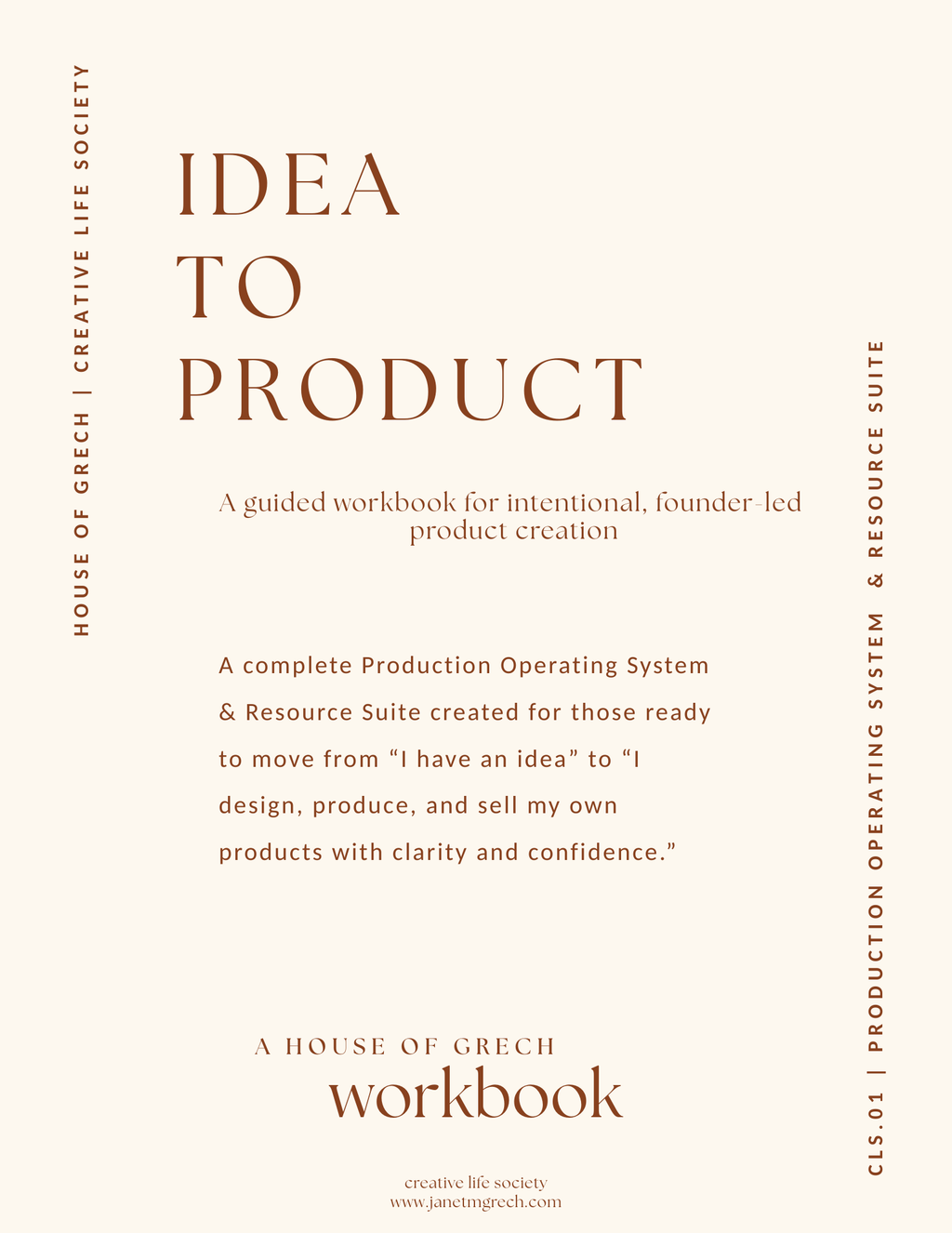 CLS.01 · Idea to Product ~ Self-Guided Product Creation Blueprint